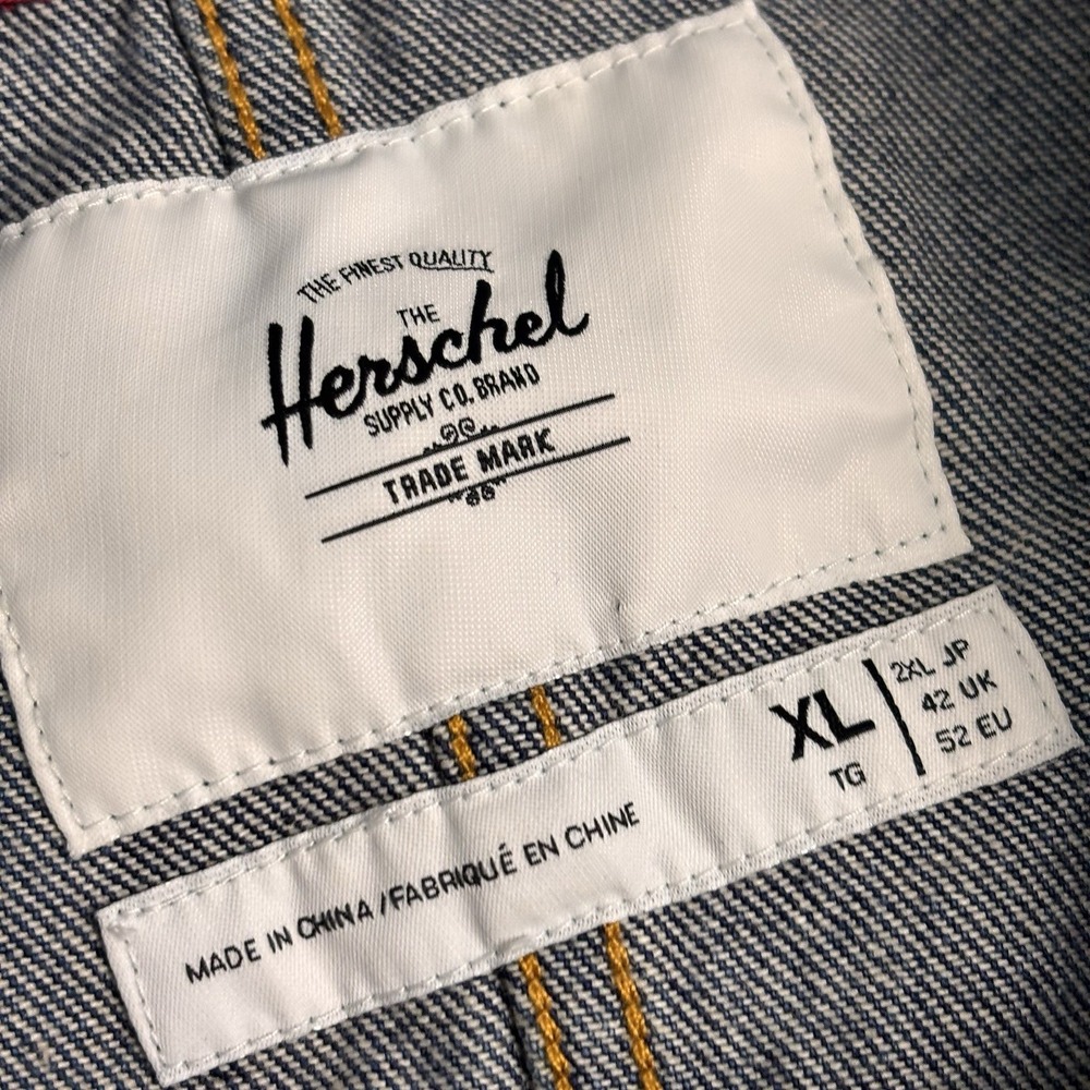 Herschel Supply Co Men's XL Denim Shop Jean Jacket Varsity Button 50068-00607 - Picture 3 of 16